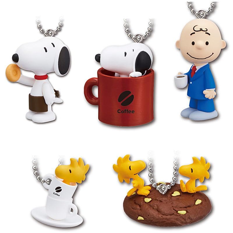 PEANUTS Coffee Stand Style Figure Mascot 2 Set of Gachapon Capsule Toy [Complete 5]