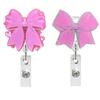 Bowknot Acrylics Badges Holder with Swivel Alligator Clip Retractable Badges Reel for Nurse Doctor Student Teacher