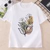 Abstract Floral T Shirt Casual Cotton Short Sleeve Round Neck Tshirt Summer Soft Printed T-shirt Pullover Woman Clothing Tees