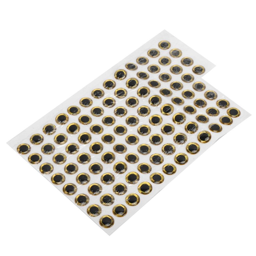 300PCS 10mm Fly Tying Eyes 3D Bionic Bait Eye Stickers Durable Artificial Fish Eyes  For Lure Making