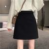Women's High Waist A-Line Woolen Skirt Winter Slim Wrap Mini Skirt Zipper Design Sweet Preppy Style Short Skirt For Pear Shape Body Daily Wear