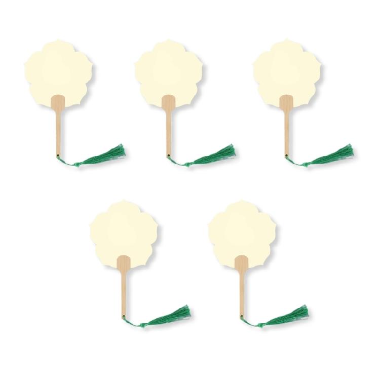 Blank Rice Paper Fan Unfinished Graffiti Fan Decorative Fan Round Craft Fan