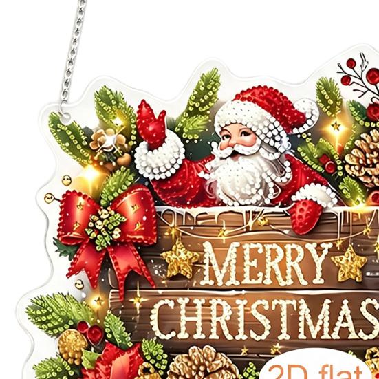 Christmas Season Decorative Accents Hanging Pendant with Chain, Lightweight Winter Wall Decor, Double-sided Gift Boxes for Acrylic Ornament