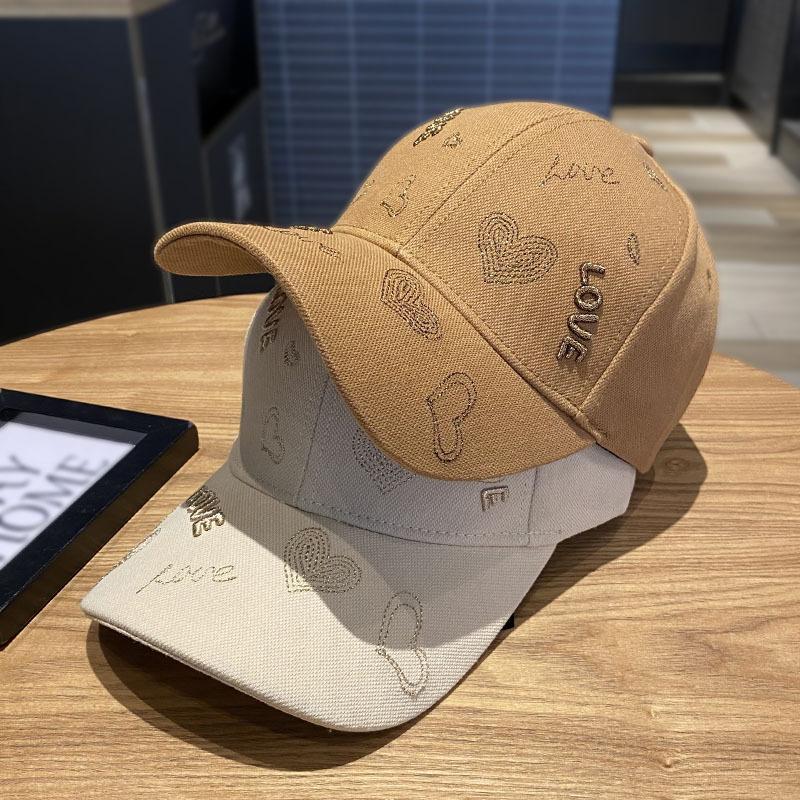 Love embroidery hard top cap children's spring brand high quality versatile baseball cap love couple sun hat