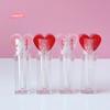 1Pcs 3.5ml Empty Refillable Lip Gloss Tube Cute Heart-Shaped Cosmetics Container with Big Brush for Lipgloss Packaging