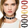 Women Vintage Faux Leather Choker Short Necklace Buckle Collar Punk Jewelry