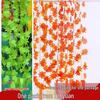 Red Maple Leaf Vine Ceiling Decor: Artificial Climbing Plant with Plastic Leaves for Trellis Wrapping or Indoor Decoration.