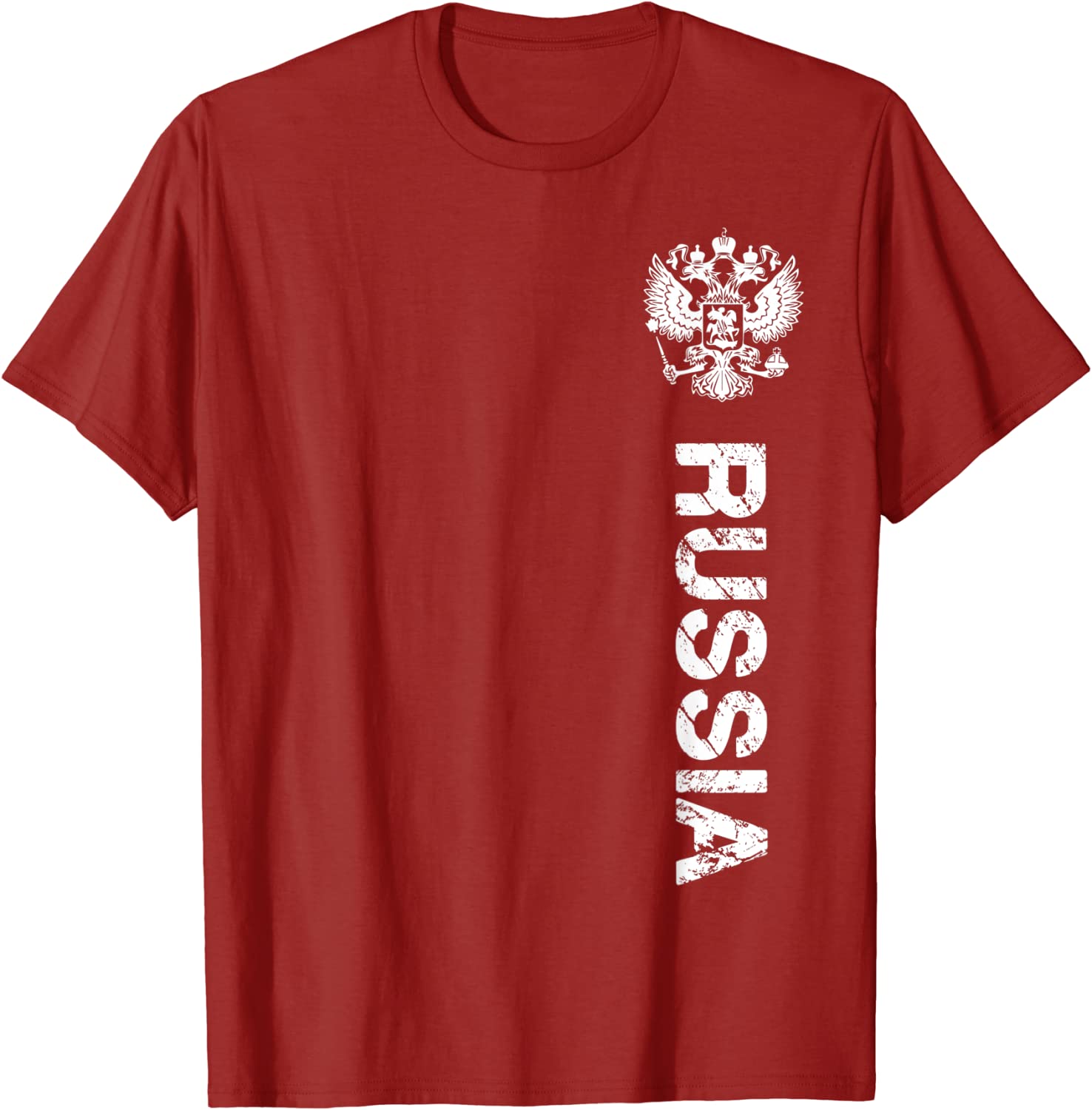 Russia Shirt Russia Flag Crest Men T-Shirt Short Sleeve Casual 100% Cotton O-Neck Summer T Shirt S