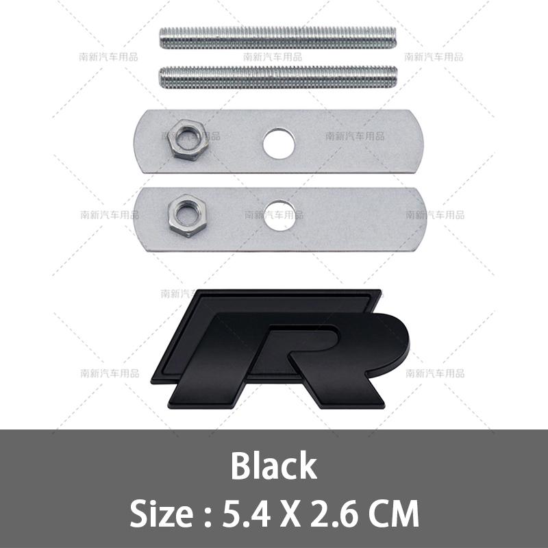 

For VOLKSWAGEN VW 3D Metal R Grill Emblem Badge R line Grille Stickers For Volkswagen VW R Rline Bora Golf GTI Polo Tiguan Passa чорний