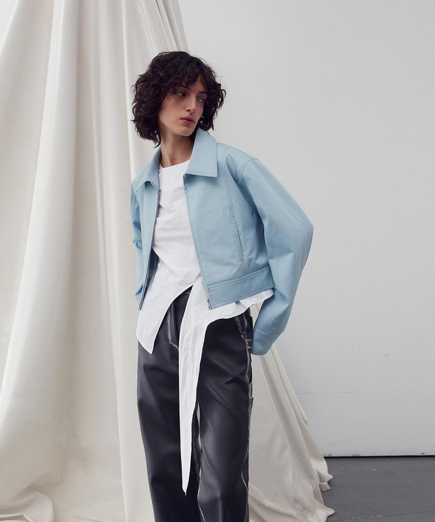 RE RHEE Asymmetric Hem Blouse White