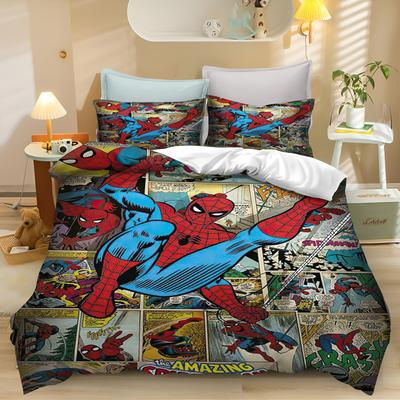 Capa de Edredom Desenho Homem-Aranha Anime Edredom Estampado Roupa de Cama de Poliéster Tamanho Solteiro Presente para Crianças Vários Tamanhos