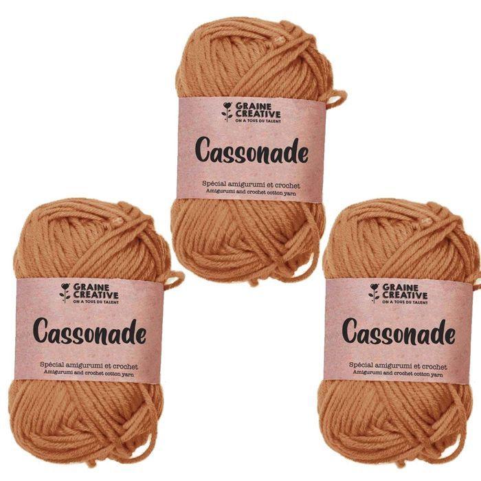 3 fils de coton pour crochet 55 m - caramel