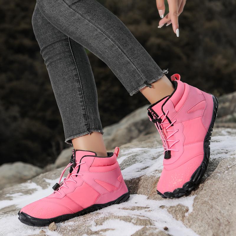 Fashion Winter Warm Running Barefoot Shoes Women Men Rubber High Ankle Boots Waterproof Non-Slip Breathable for Trekking Climbing