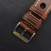 High Quality Oil Wax Cowhide Watchbands 22mm 24mm Genuine Leather Watch Band Strap Belt Ventilated Design Men's Ultra-Thin Brace