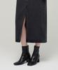 Musinsa Standard Woman Women'S Front Slit Denim Long Skirt [Washed Black]