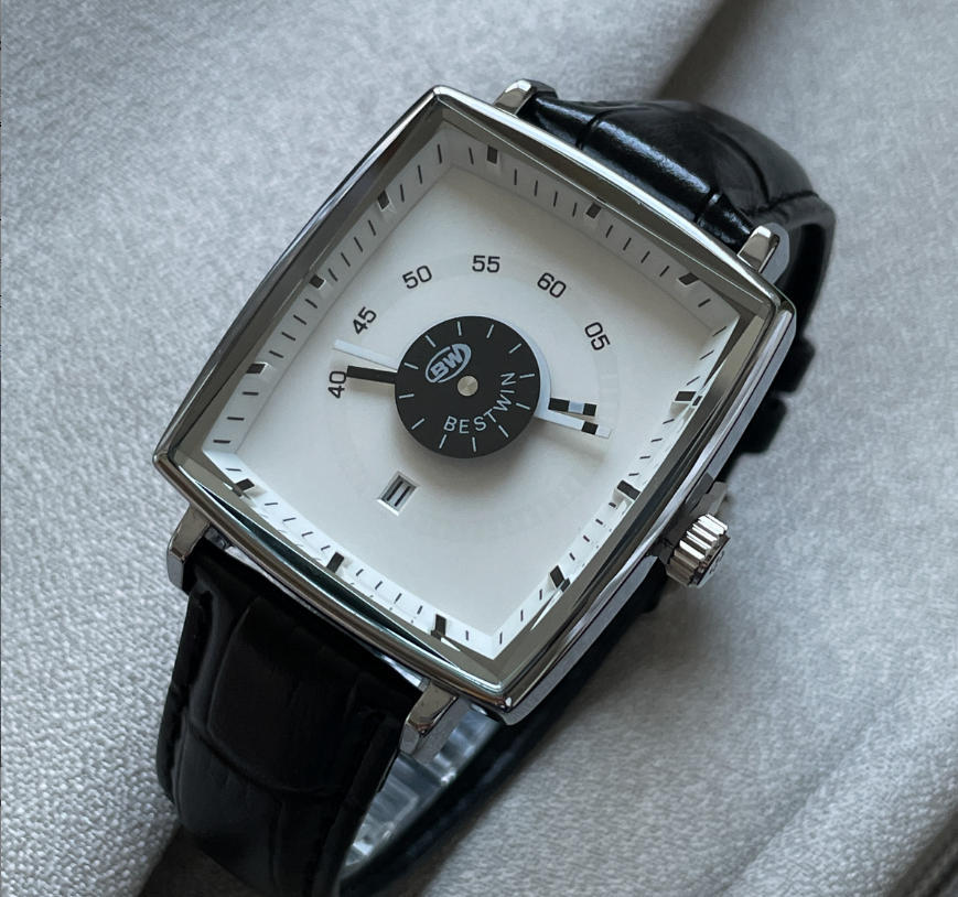 High-End Men'S Quartz Movement Watch Fashion Square Disc Belt Watch