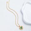 Emerald Love Necklace Women'S Retro Trend Temperament Zircon Pendant Collarbone Chain Jewelry