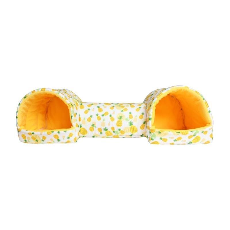 Pet Small Animal Hamster Bed with Tunnel Soft Cave Toy Rabbits Bed Hideaway Bed Rodents Toy for Cage