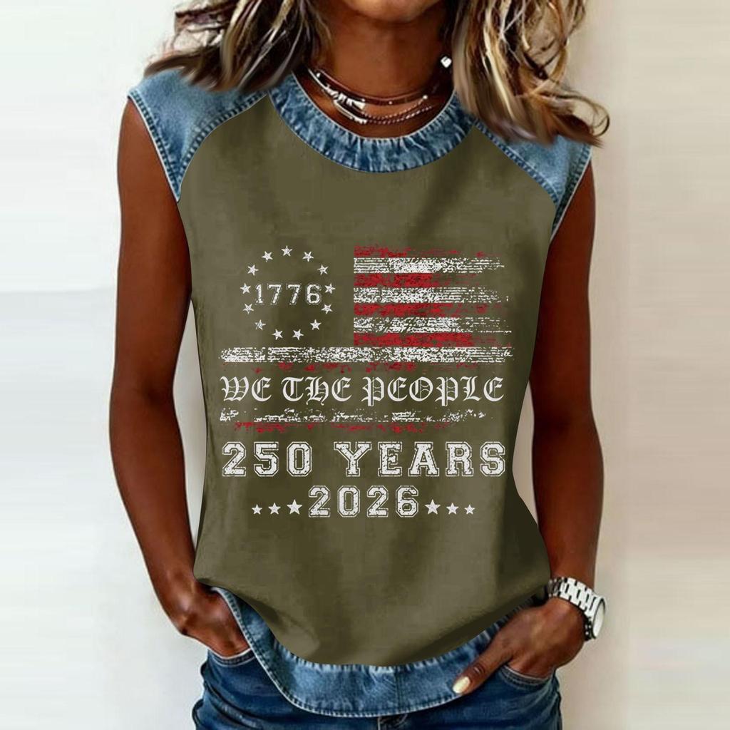 Women's Casual Round Neck Pullover Printed T-Shirt Top