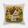 [ Ready Stock Flannel Square Bedside Pillowcase, Pastoral Home Atmosphere Cartoon Anime Pattern Cushion Protective Cover 45x45cm