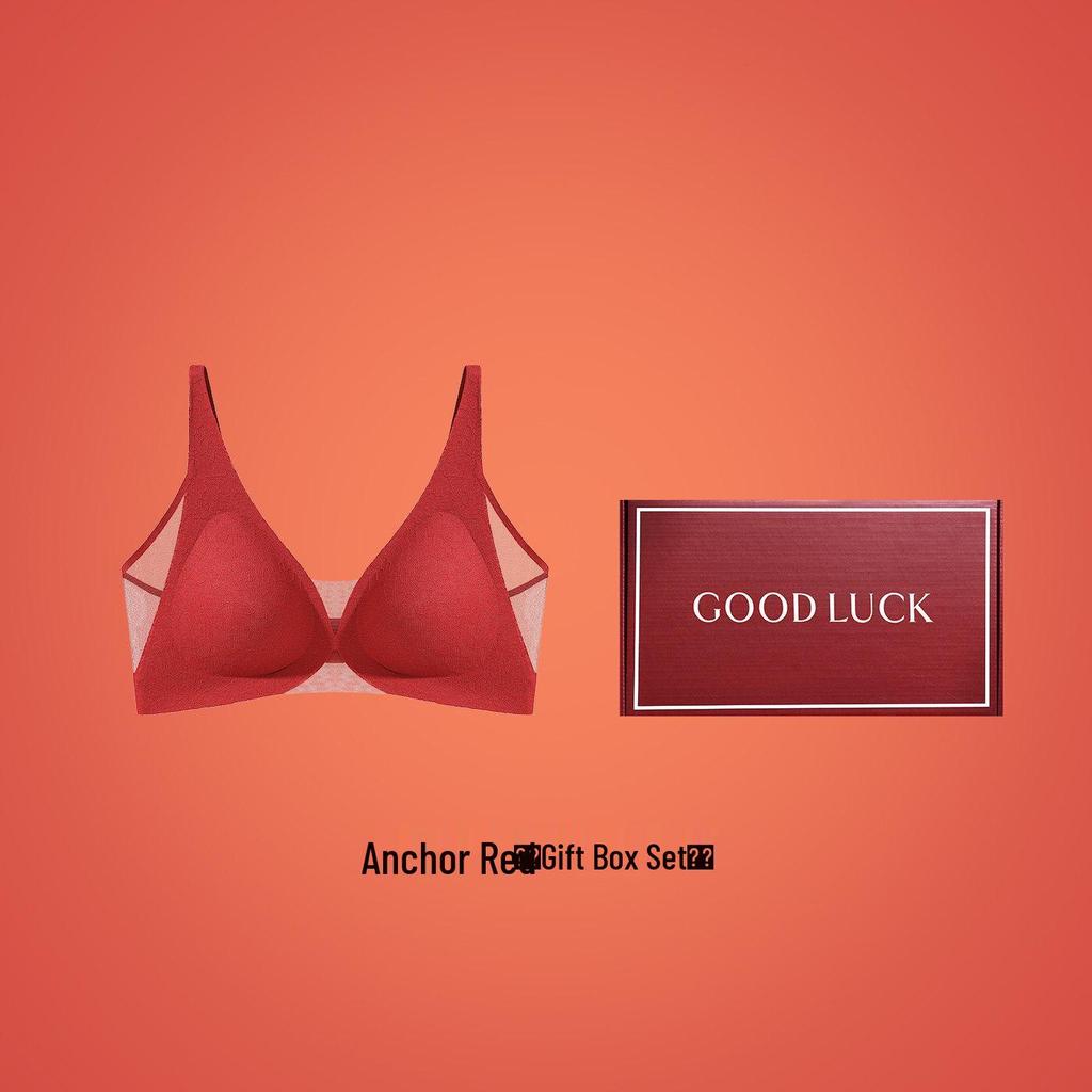 Women's Red Tiger Year Bridal Lingerie Set: Seamless Mesh Push-Up Bra & Panty Gift Box