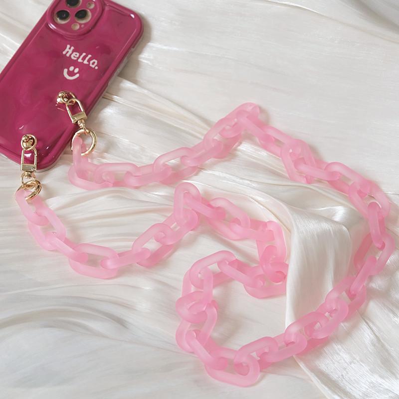 New Phone Chain Accessory Detachable Parts Neon Candy Matte Crossbody Resin Luxury Strap Phone Case Chains Acrylic Shoulder Lanyard Hanging Chain