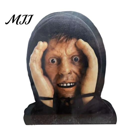 Horror House Ornaments Scary Peeper Hitchhiker Prop, Realistic Mask Prop for Jump Scare, Halloween Decorative Window Silhouettes Adults, Creepy Prank