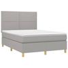 Letto a Doghe con Materasso Grigio Chiaro 140 x 200 cm Tessuto