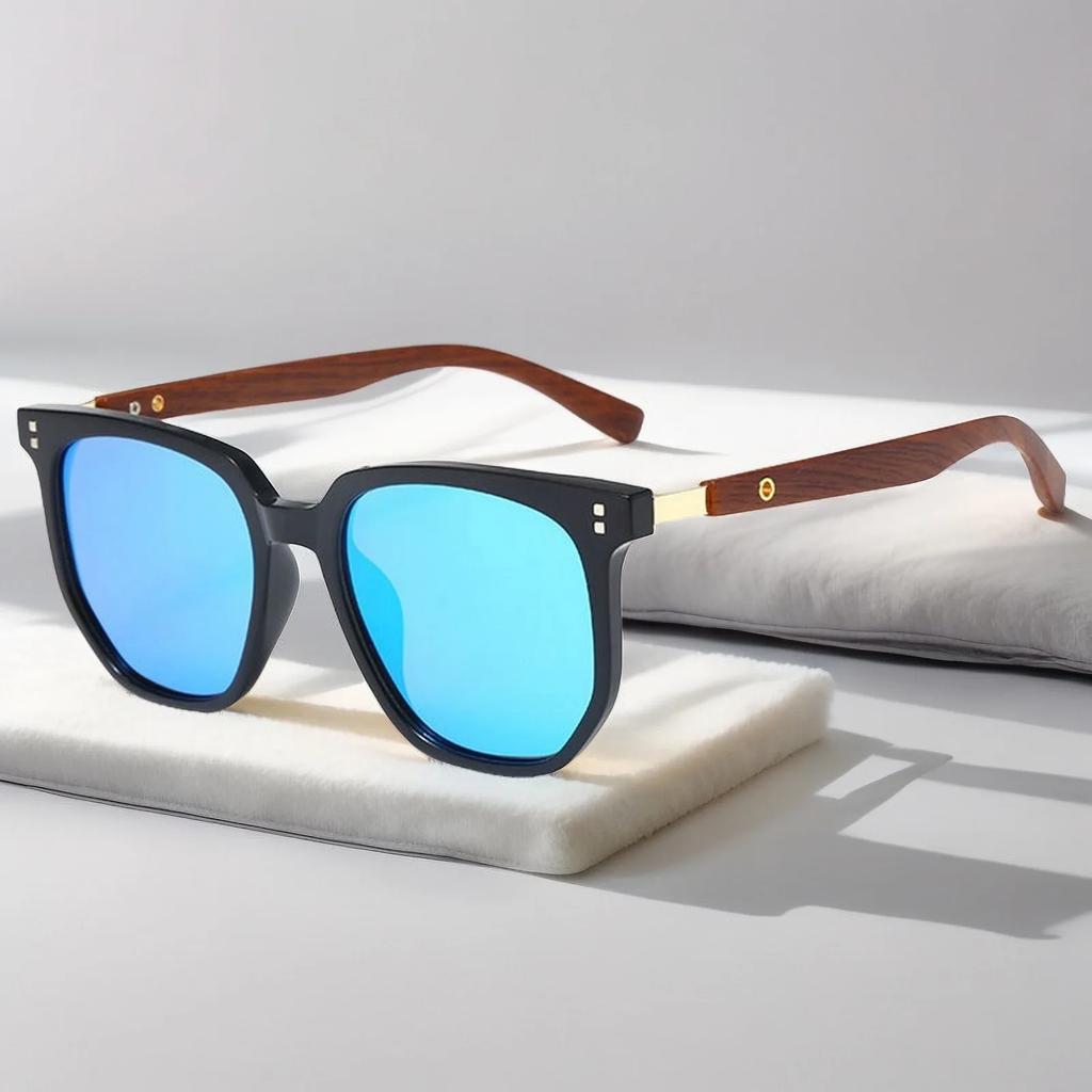 Retro Sunglasses For Men Fashion square Glasses Vintage Sun Glasses Women Luxury Wood Anti-Blu-Ray Lens Eyewear UV400