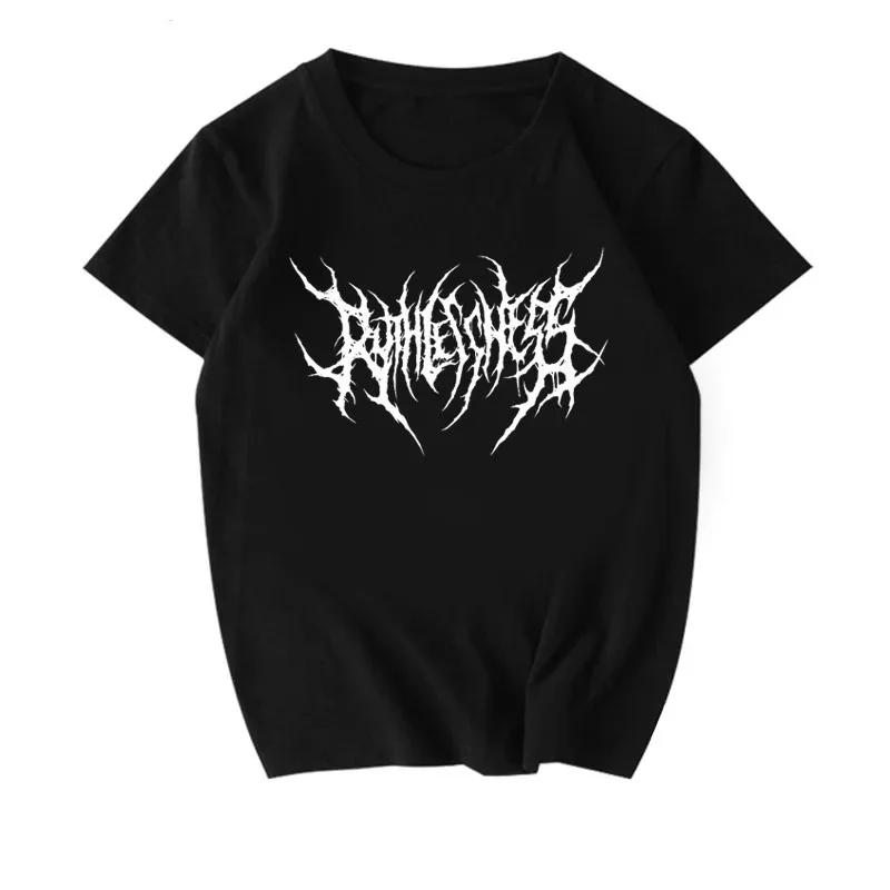 

2025 Новая мужская и женская ретро футболка с коротким рукавом Большая одежда Харадзюку Готическая эстетика Панк Досуг Лето Y2K 3XL