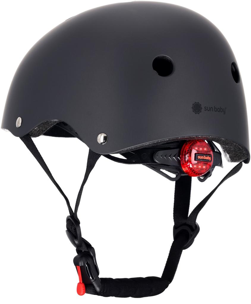 Kask Rowerowy Dla Dzieci Perfect Fit S 50-54 Cm Lekki Lampka Led Klipsy Magnetyczne Czarny