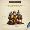 Dřevěné puzzle DIY Hrad Edinburgh Figurky Domů Miniatury Sady S LED Světly Domeček pro panenky Domácí Dekorace Pro Dospělé Ručně vyráběné Dárky