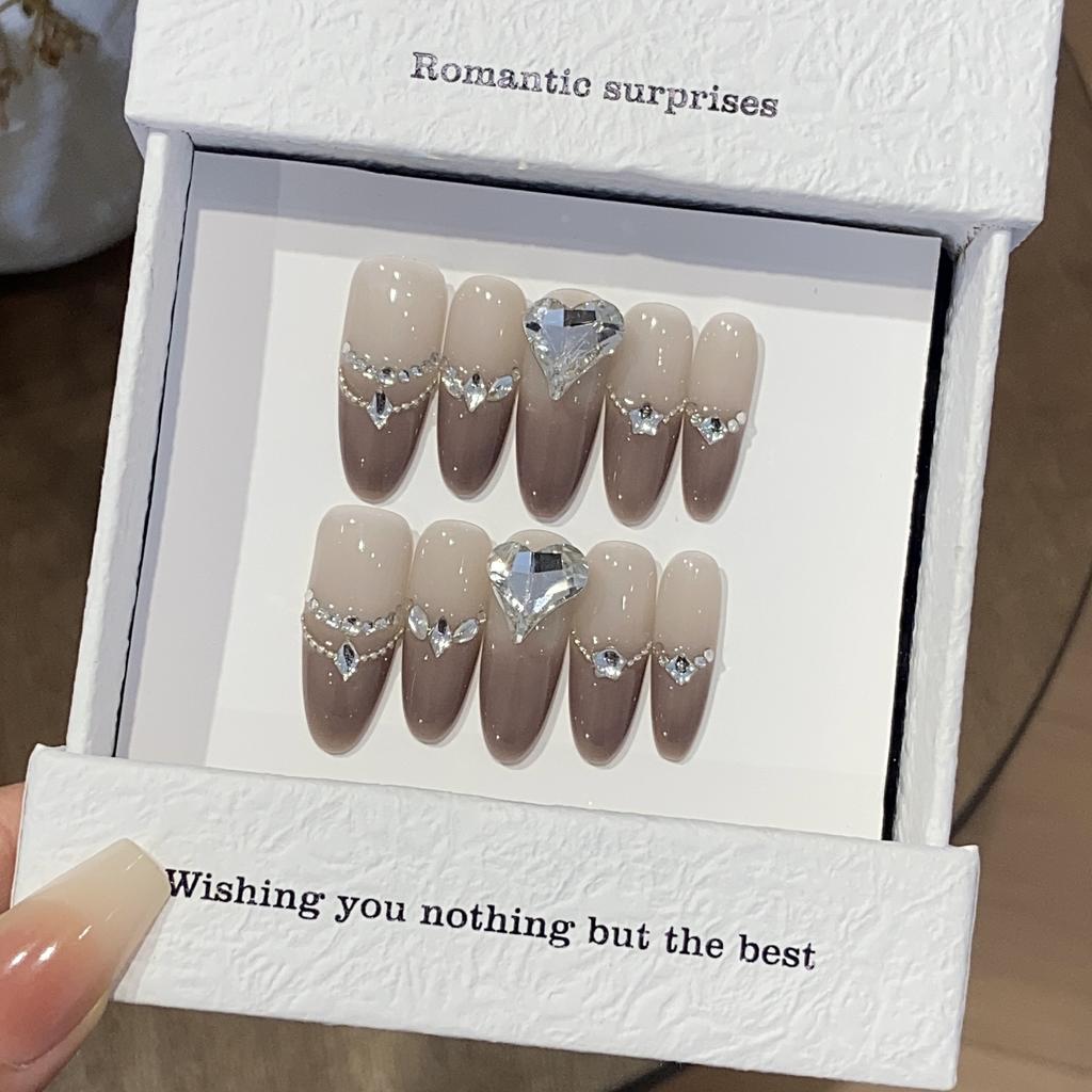 Ice-transparent Gradient Alloy Chain Whitening French Crooked Diamond Inspiration Muse Patch