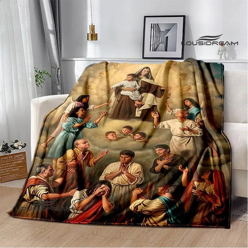 Virgin Mary Faith Print Blanket Flannel Soft Comfort Blanket Home Travel Blanket Kids Warm Blanket picnic blanket birthday gift