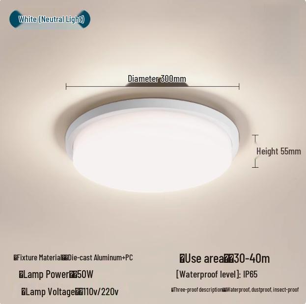 LED Waterproof Outdoor Light for Entrance, Balcony, Corridor, Terrace, and Gazebo