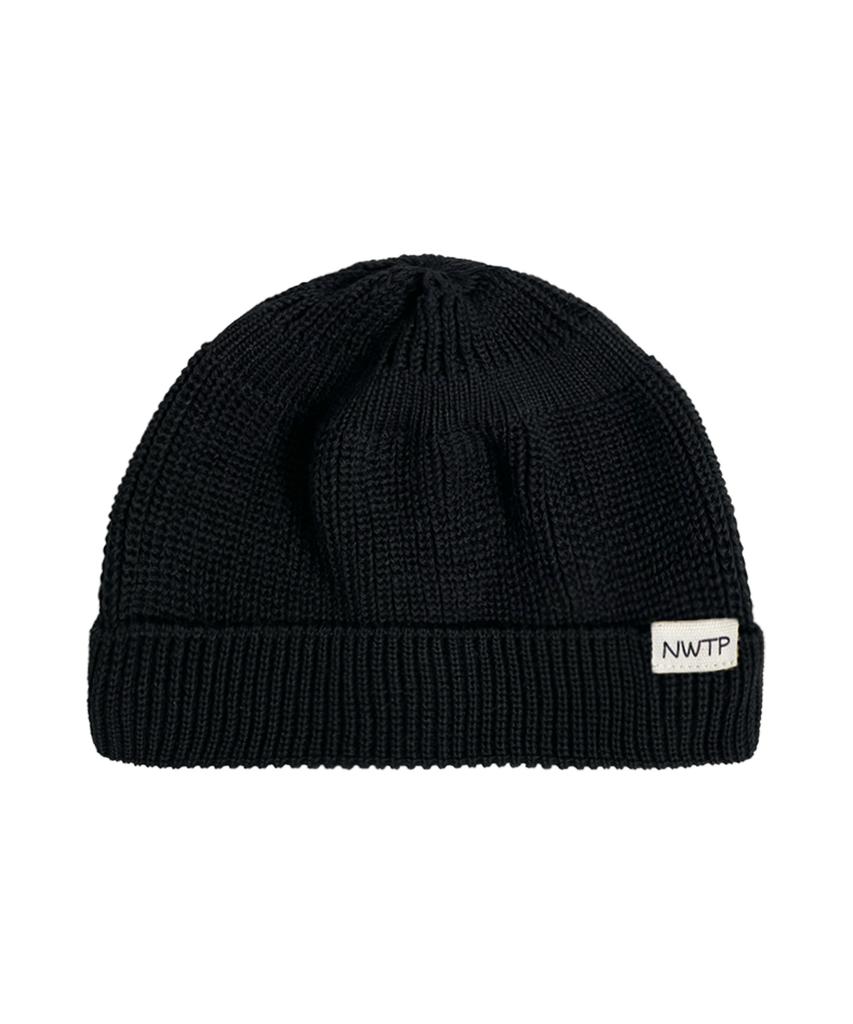 Nyuteib Thin Oversized Cotton Short Beanie - Black