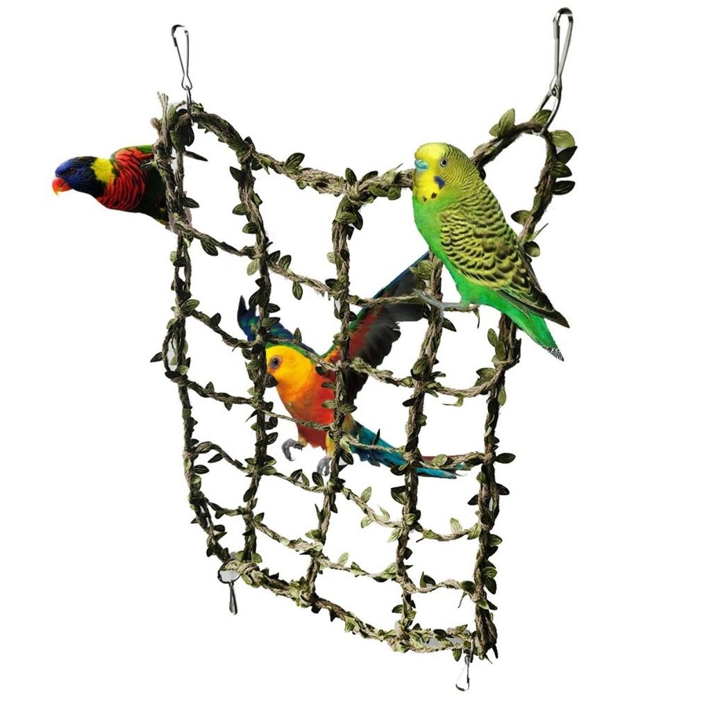 Bird Bed Parakeet Cage Parakeet Toys Hanging Foraging Wall Bird Playground Bird Toys Conures Bird Cage Toy Net Hammock Bird Net Play Bird Nest Parrot