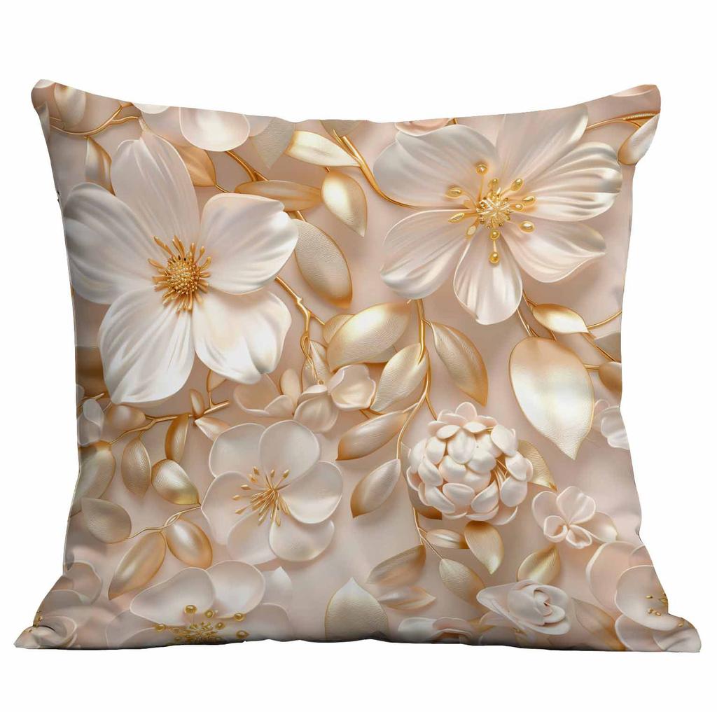Spring and Summer 3D Floral Print Pillowcase Home Sofa Cushion Pillowcase