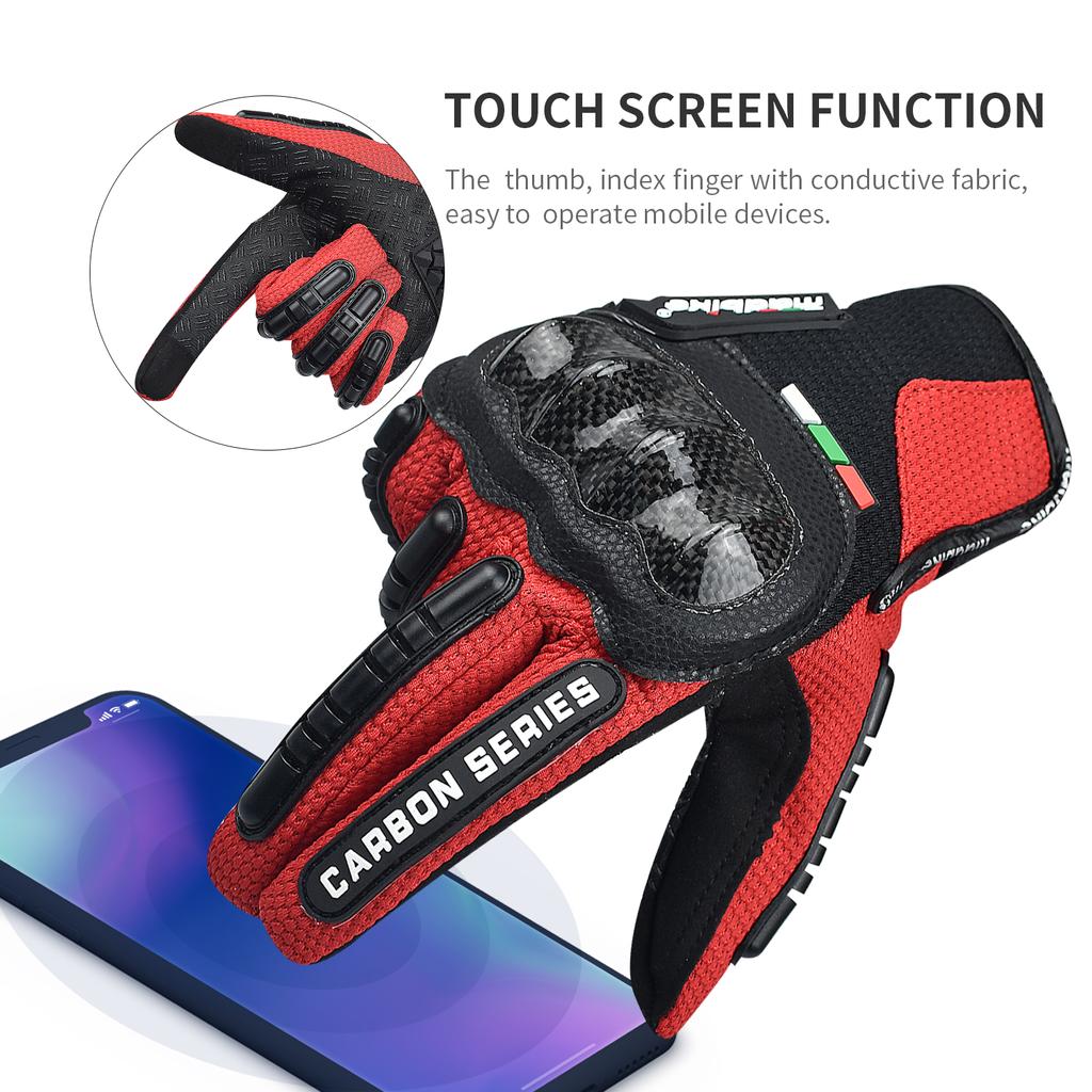 Rękawice motocyklowe Ekran dotykowy Pełny palec Oddychający Wodoodporny(M/L/XL/XXL)