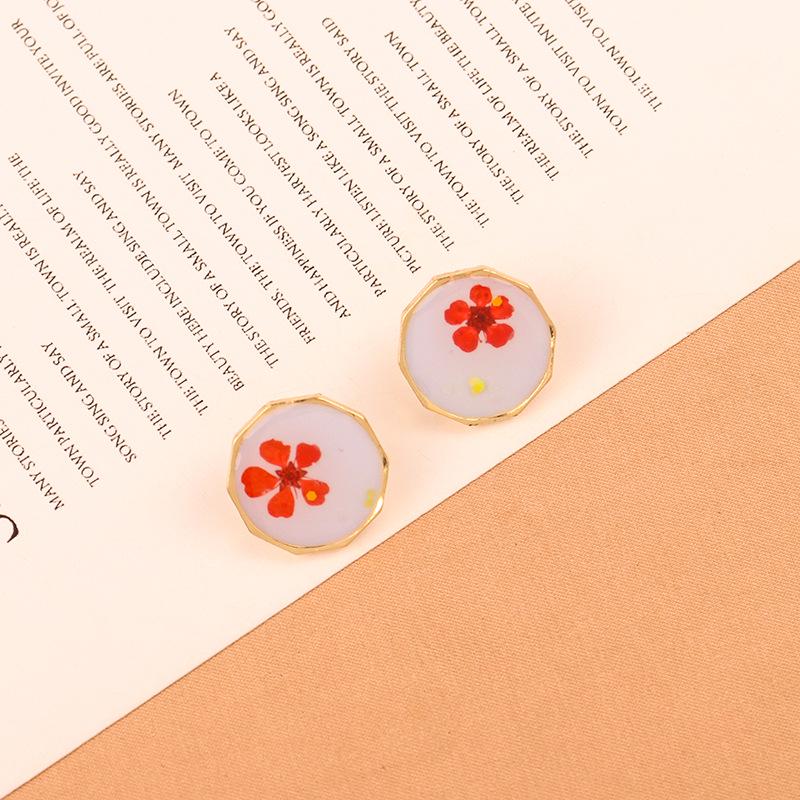 

Серьги-пусеты из серебра 925 пробы в стиле ретро с цветочным узором и голубой эмалью для женщин