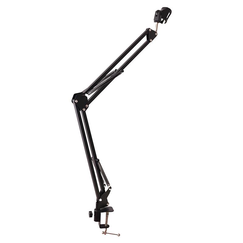 Telescopic Phone Stand with Strong Clamp for Live Broadcasts and Overhead Food Photography, Includes Fill Light