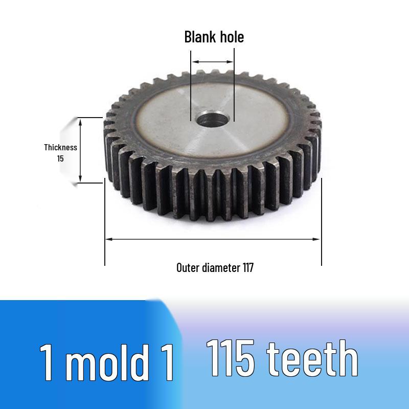 Custom 1 Module Spur Gear, Thickness 15mm, 15-25 Teeth, Non-Standard, National Standard 45 Steel, Ideal for DIY Projects.