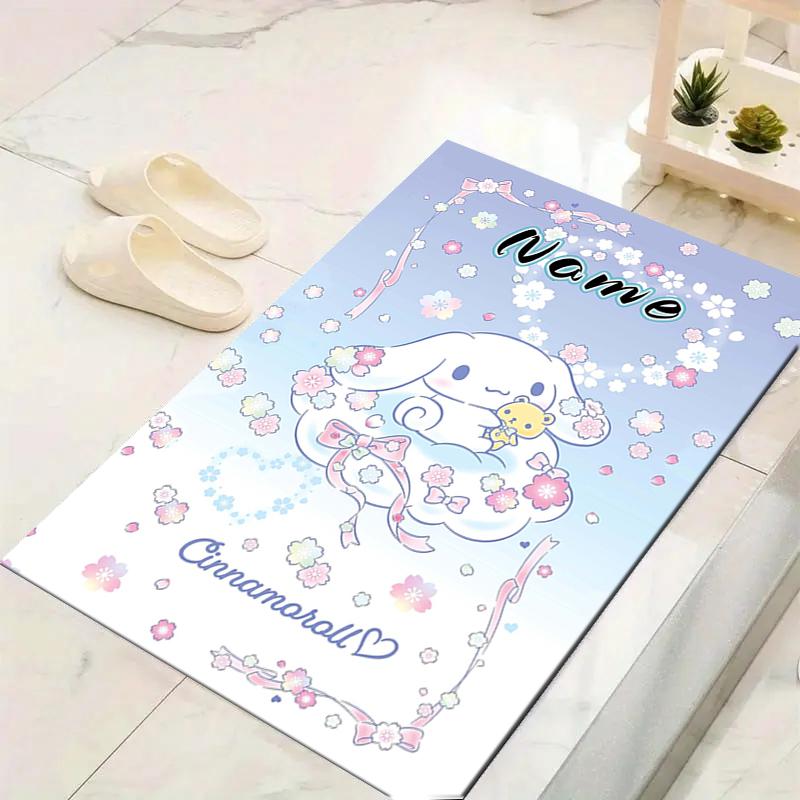 Custom 1Pc Melody Kuromi Flowers Rug Office Carpet Indoor Outdoor Entrance Doormat Nonslip Soft And Comfortable Living Room D2915287