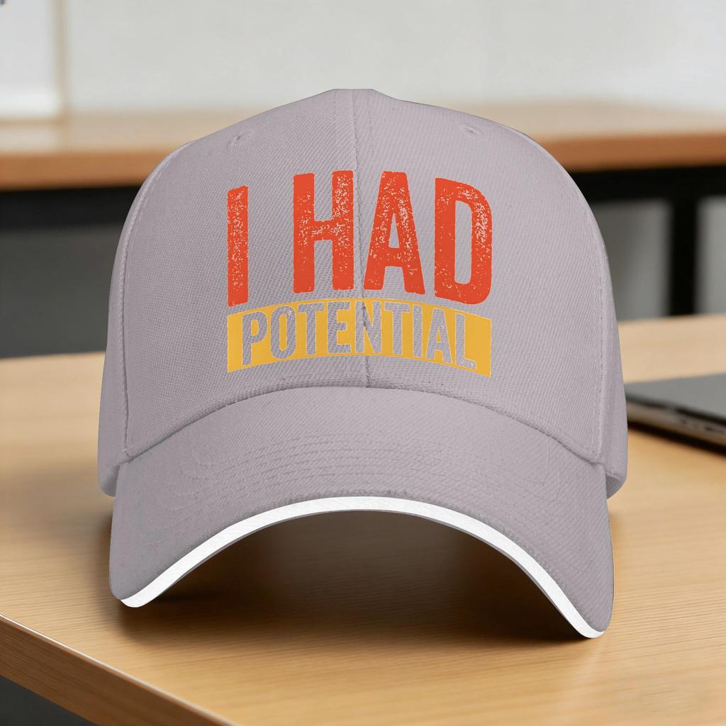I Had Potential Baseball Cap Design Print Trucker Hat Summer Unisex Unisex Tennis Skate Snapback Cap