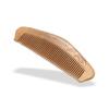 Peach Wood Carved Comb with Fine and Medium Teeth - Handleless, Floral Design