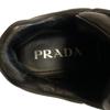 Prada 1E136N Triangle Logo, Triangle, Lace-up, Platform Sole Leather Downtown Sneakers Black Leather Women Used