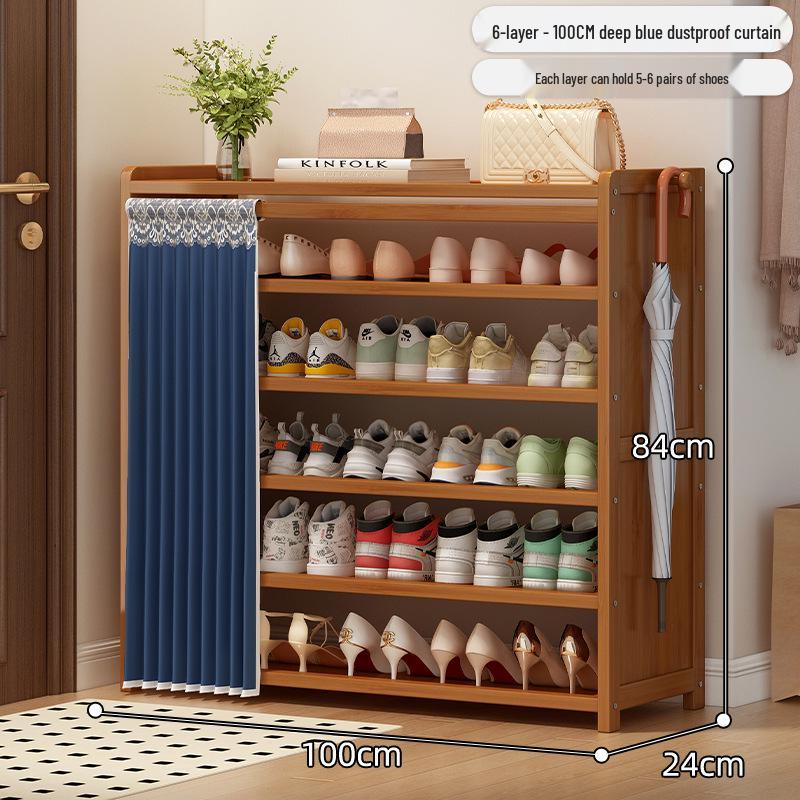 Bamboo Shoe Rack: Multi-Layer Dustproof Cabinet for Compact Home Storage