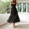 Women's Tank Dress Summer Spring Pleated  Boho Dress Cute Sleeveless Flowy Beach Straight T-Shirt Tank Dress Round Neck Dress