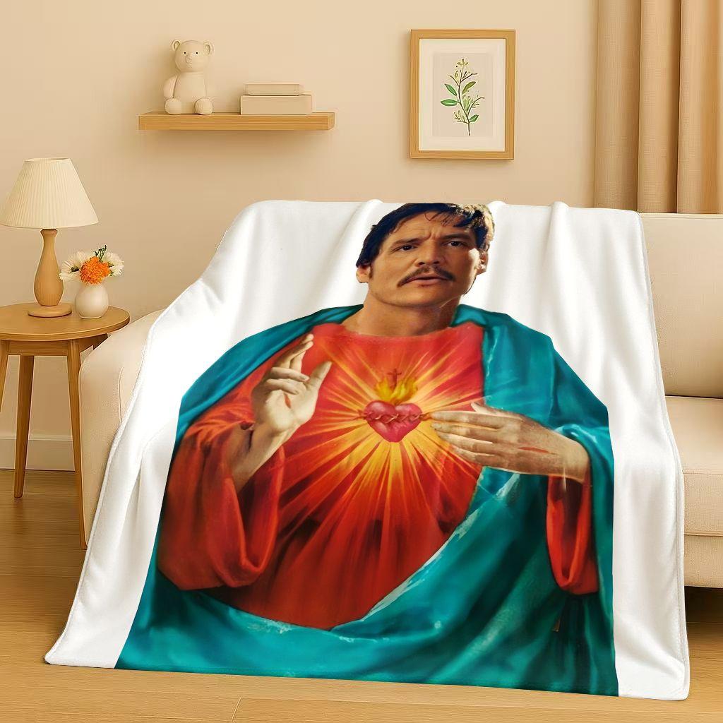 Fashion Pedro Pascal Handsome Actor Flannel Blanket,Ultra Soft Warm Plush Throw for Home Bedroom Bed Sofa Cover Kids Picnic Gift