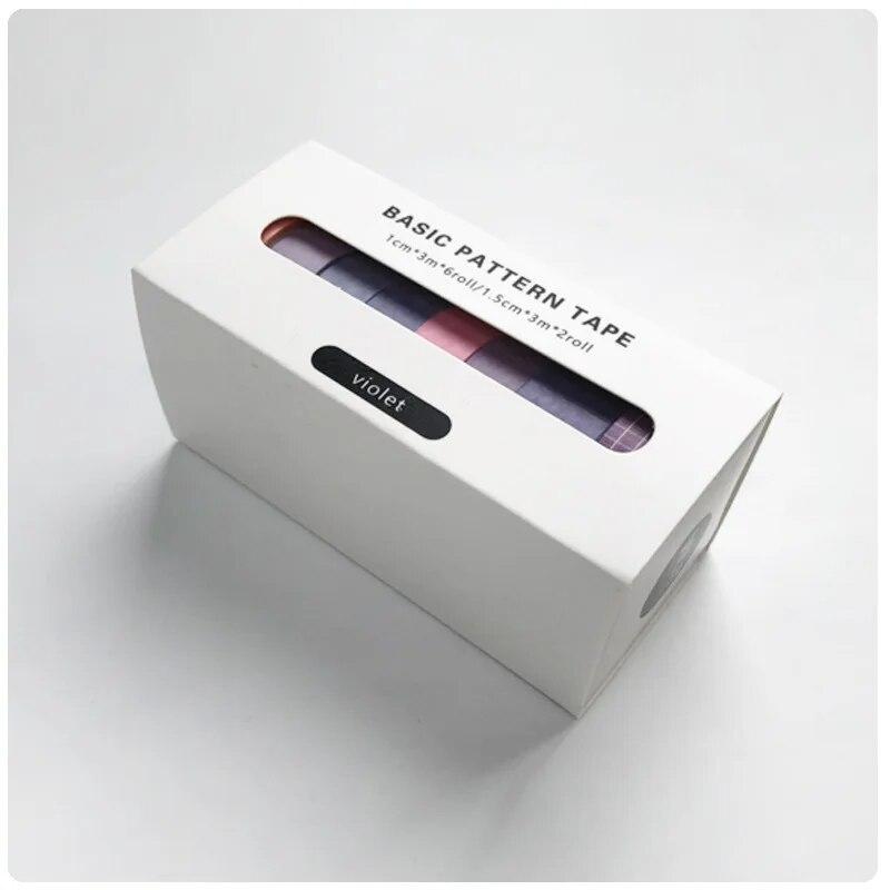 8szt Pure Color Podstawowa dekoracja Washi Taśma maskująca Scrapbooking Stacjonarne artykuły szkolne